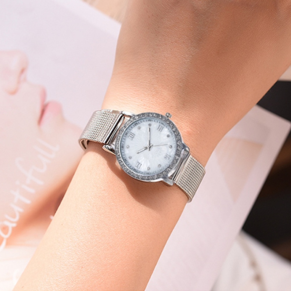 ⌚️NEW⌚️Luxury Bling Stainless Steel Quartz Watch - Picture 4 of 4